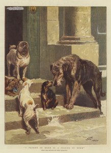 A szükségben lévő barát a tettben is barát (chromolitho)